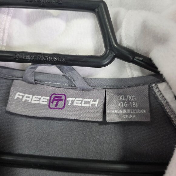 Womens Free Tech Arctic White & Gray Hooded Jacket Full Zip Polyester Size XL - Picture 4 of 11